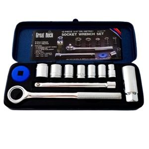 Vintage GREAT NECK  no S012M 12-PIECE 3/8" DR SOCKET WRENCH SET